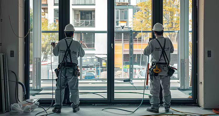 Patio Door Glass Replacement with Built-In Blinds in San Carlos Park, FL